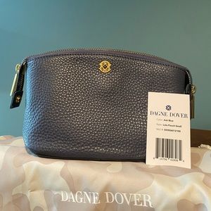 Dagne Dover Lola Small leather cosmetic bag in Ash blue